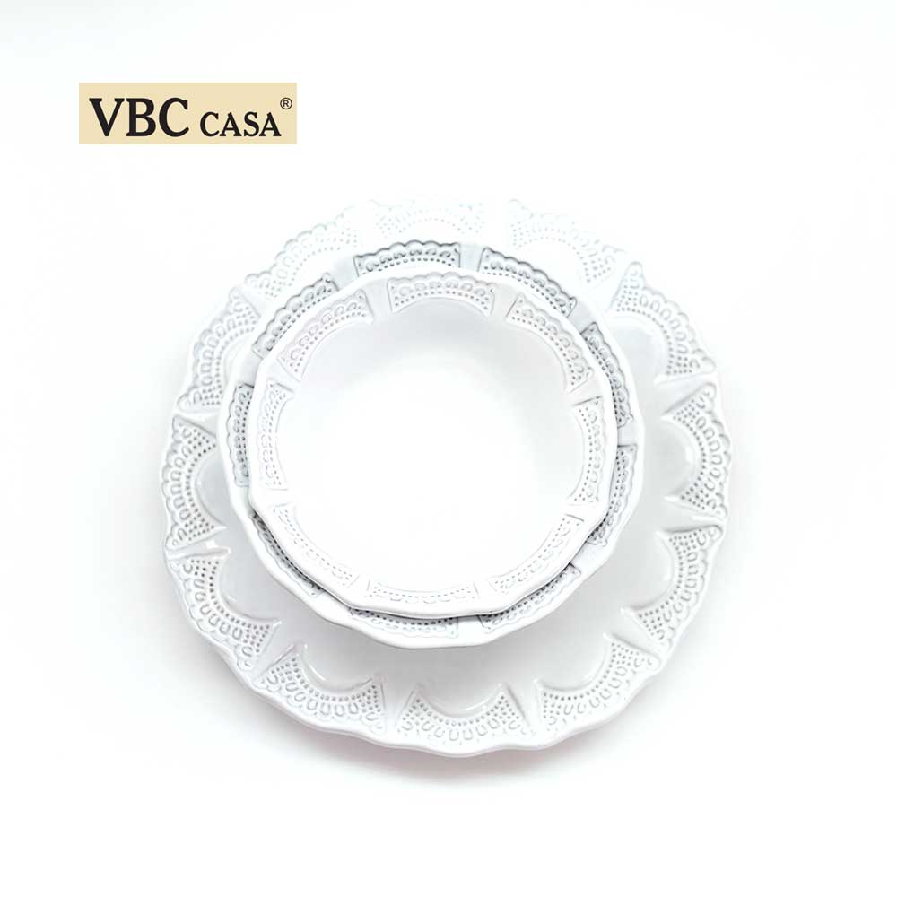 義 VBC casa-純白蕾絲系列15cm湯碗-二入組