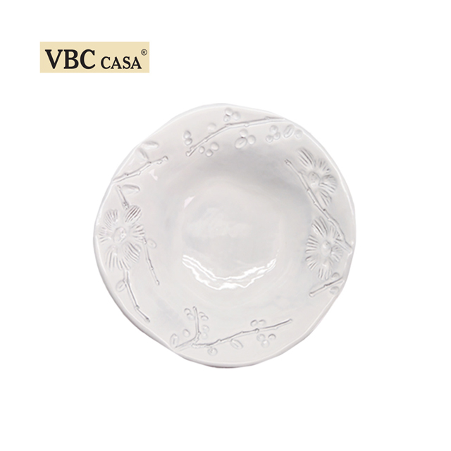 義大利VBC casa-簡約純白花朵系列18cm麥片碗