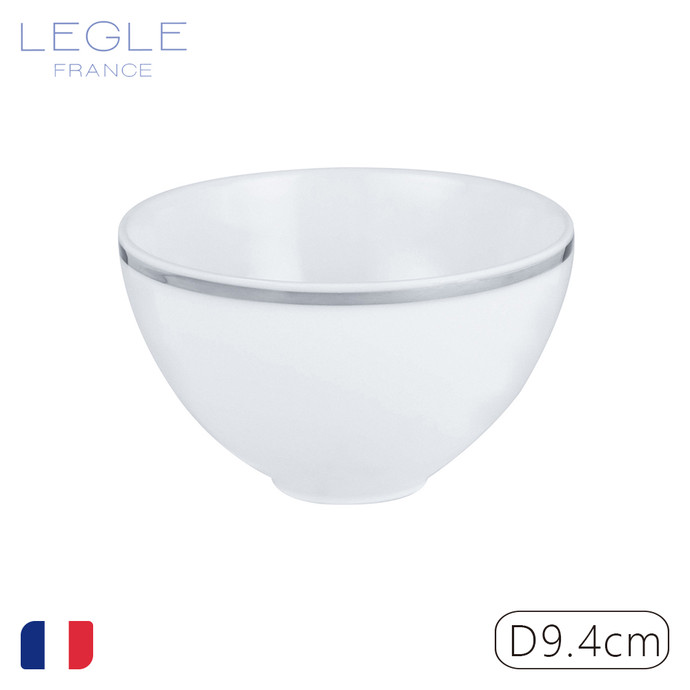 【LEGLE】法國如意口湯碗D9.4cm-銀邊