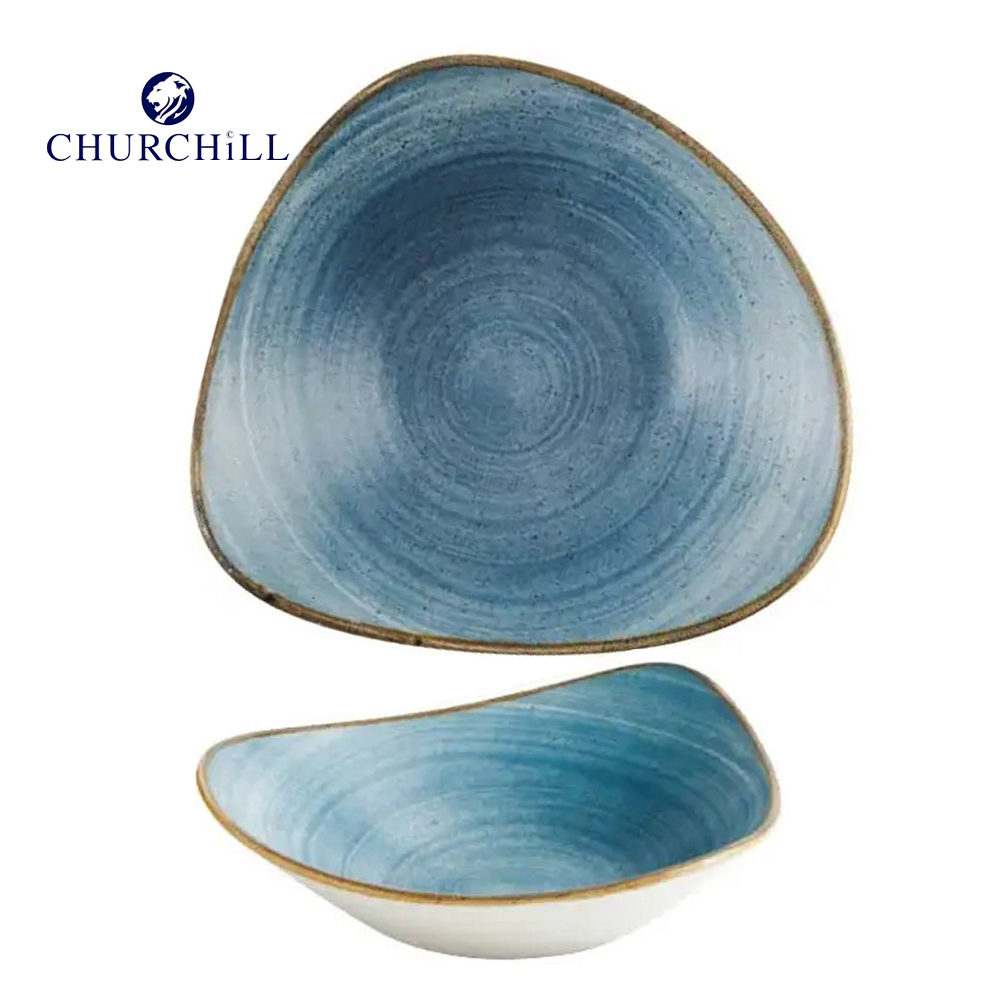 英國CHURCHiLL-STONECAST點藏系列Raw鈷藍色-23.5cm三角餐碗