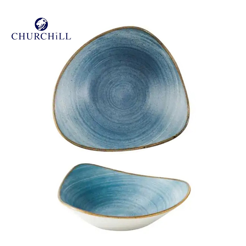 英國CHURCHiLL-STONECAST點藏系列Raw鈷藍色-18cm三角餐碗