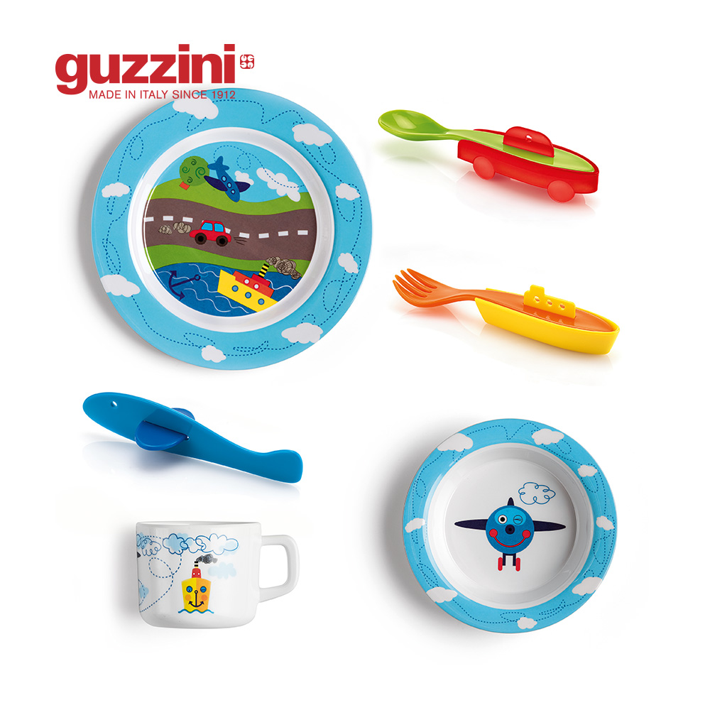 【Guzzini】BIMBI系列 交通工具餐具6件組