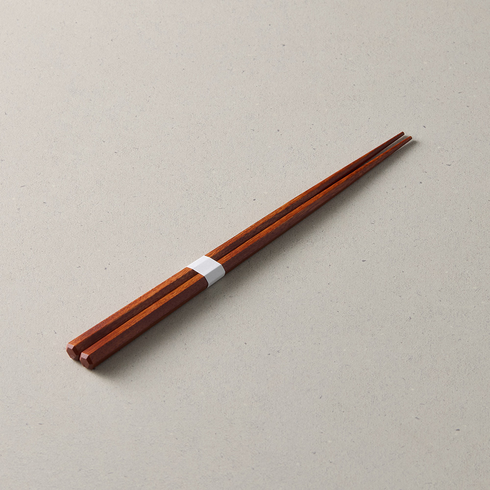 有種創意-日本川上-龜甲六角木筷-棕色(21cm)