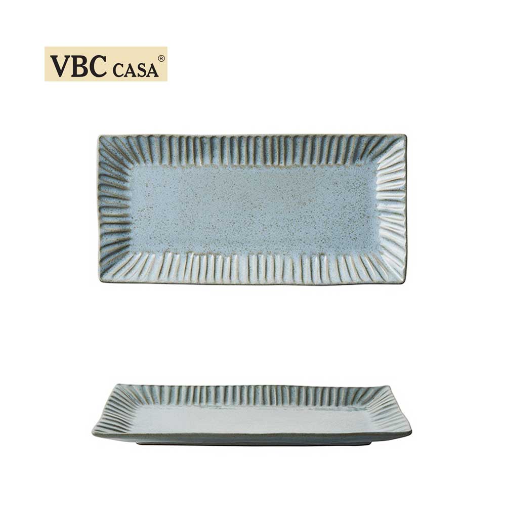 義大利VBC casa-FONDACO系列-30.5cm大長方盤-復古灰藍