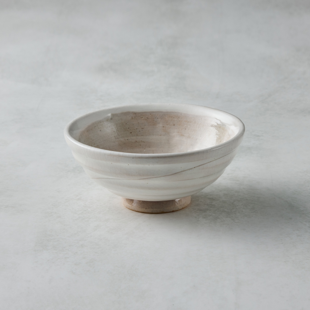 有種創意 - 日本美濃燒 - 雲畫白陶飯碗 (12.5cm)