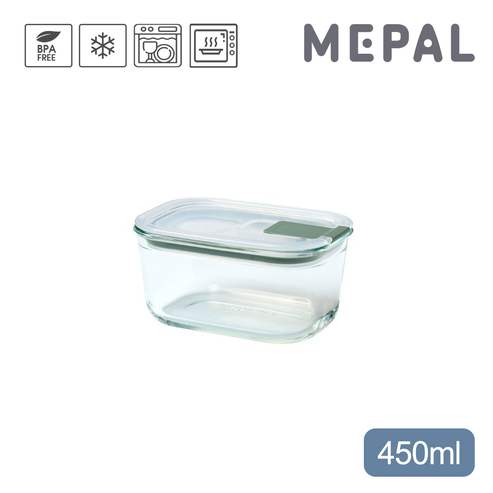 MEPAL / EasyClip 輕巧蓋玻璃密封保鮮盒450ml-鼠尾草綠