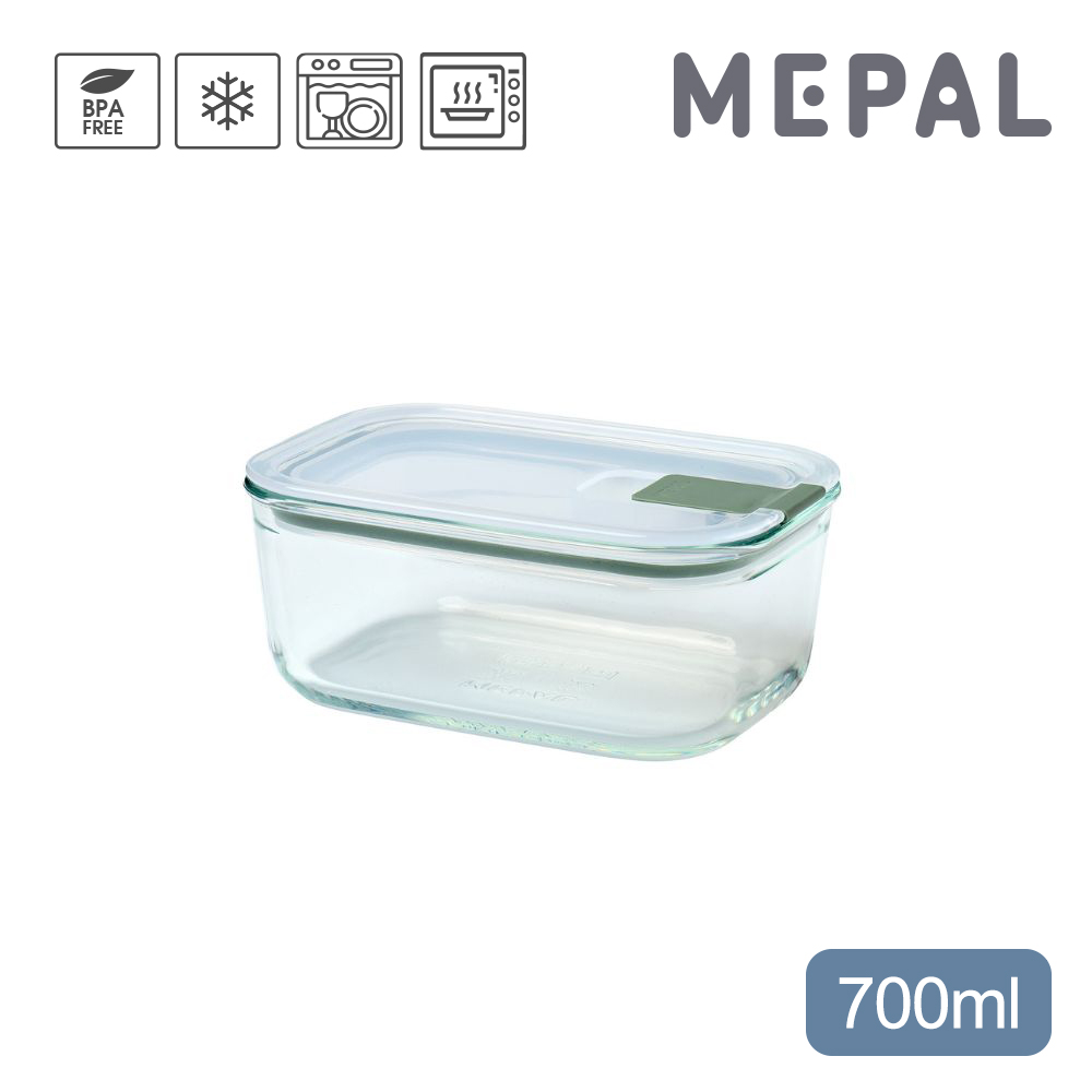 MEPAL / EasyClip 輕巧蓋玻璃密封保鮮盒700ml-鼠尾草綠