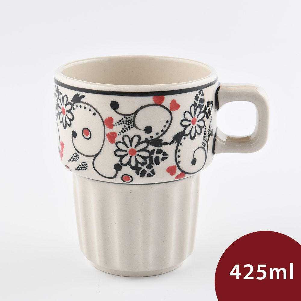 波蘭陶 花辰月夕系列 陶瓷馬克杯 425ml 波蘭手工製