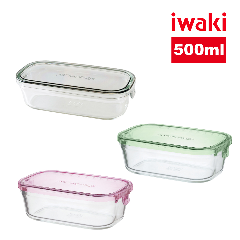 iwaki 日本耐熱玻璃方形微波保鮮盒500ml