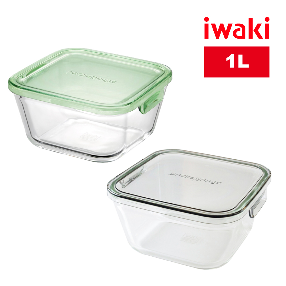 iwaki 日本耐熱玻璃方形微波保鮮盒1.0L