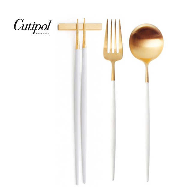 葡萄牙Cutipol GOA系列-白金新三件餐具組-叉匙筷