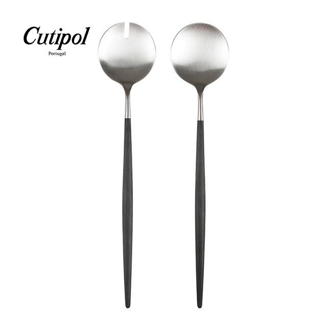 葡萄牙Cutipol-GOA系列-黑柄霧面不銹鋼-29cm沙拉叉匙