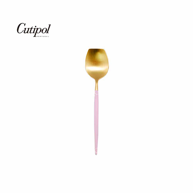 葡萄牙Cutipol-GOA系列-粉金霧銀不銹鋼-12cm糖杓