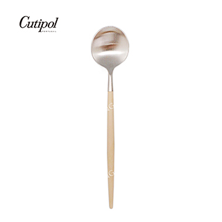 葡萄牙Cutipol GOA系列-奶茶色柄霧面不銹鋼-21.5cm主餐匙