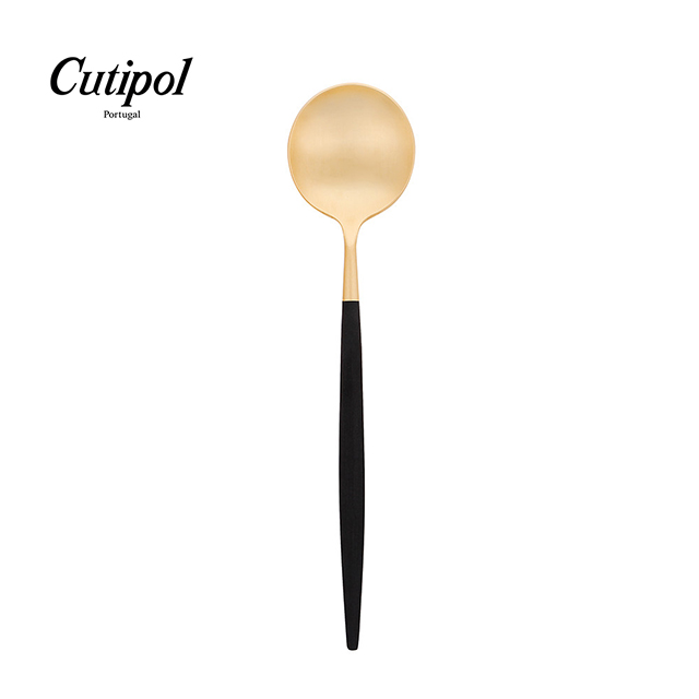 預購 葡萄牙Cutipol-GOA系列-黑金霧面不銹鋼-21.5cm主餐匙
