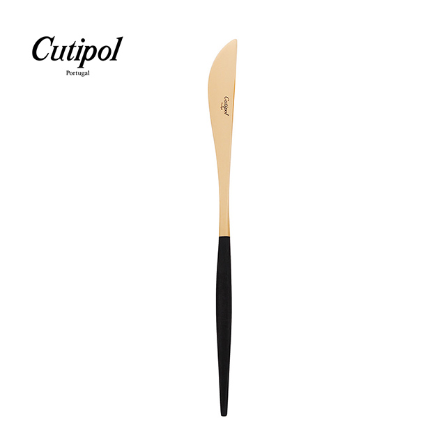 葡萄牙Cutipol-GOA系列-黑金霧面不銹鋼-21.5cm主餐刀