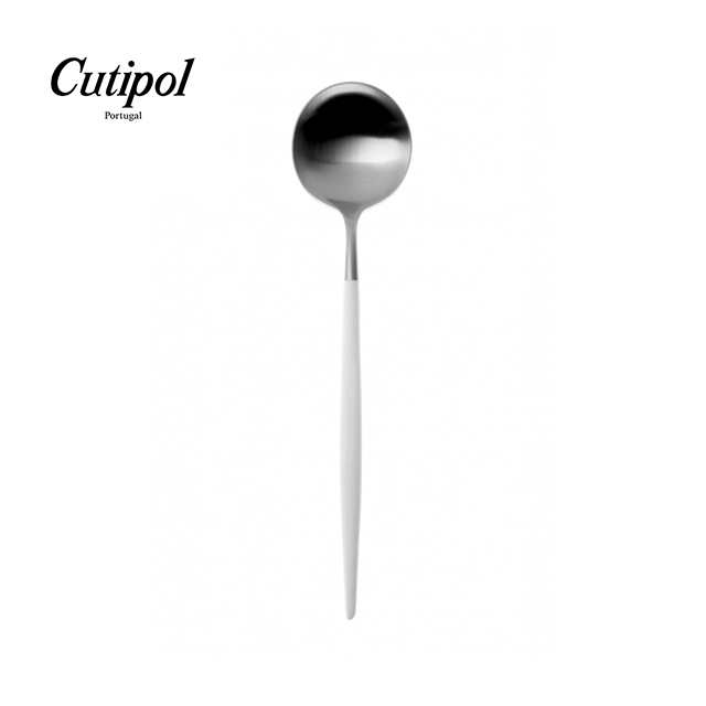 葡萄牙Cutipol-GOA系列-白柄霧面不銹鋼-21.5cm主餐匙