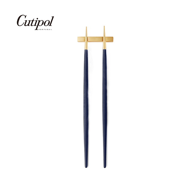 葡萄牙Cutipol-GOA系列-藍金霧面不銹鋼-22.5cm筷子組