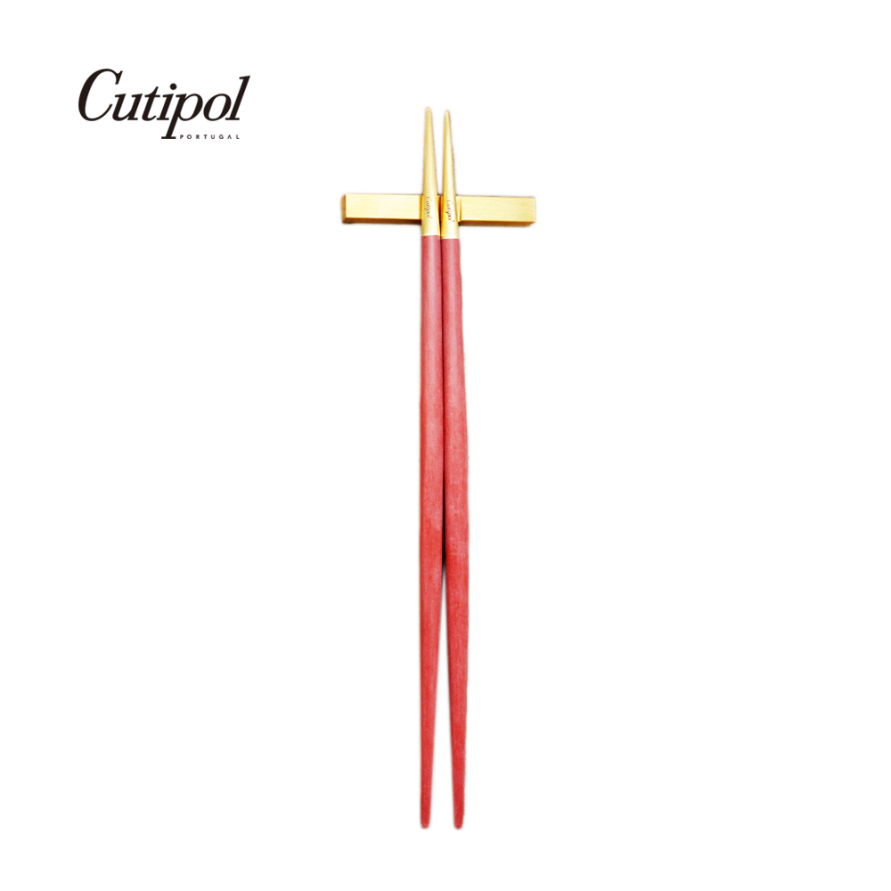 葡萄牙Cutipol-GOA系列-紅金霧面不銹鋼-22.5cm筷子組