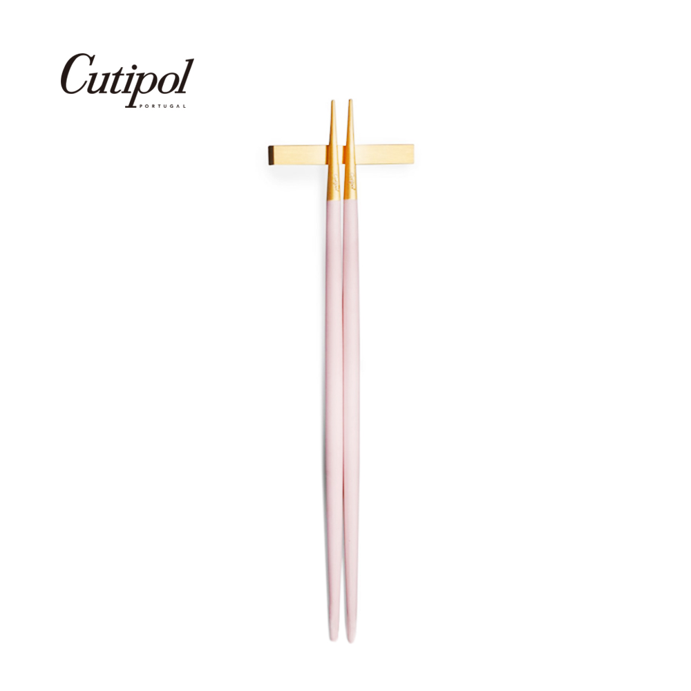 葡萄牙Cutipol-GOA系列-粉紅金霧面不銹鋼-22.5cm筷子組