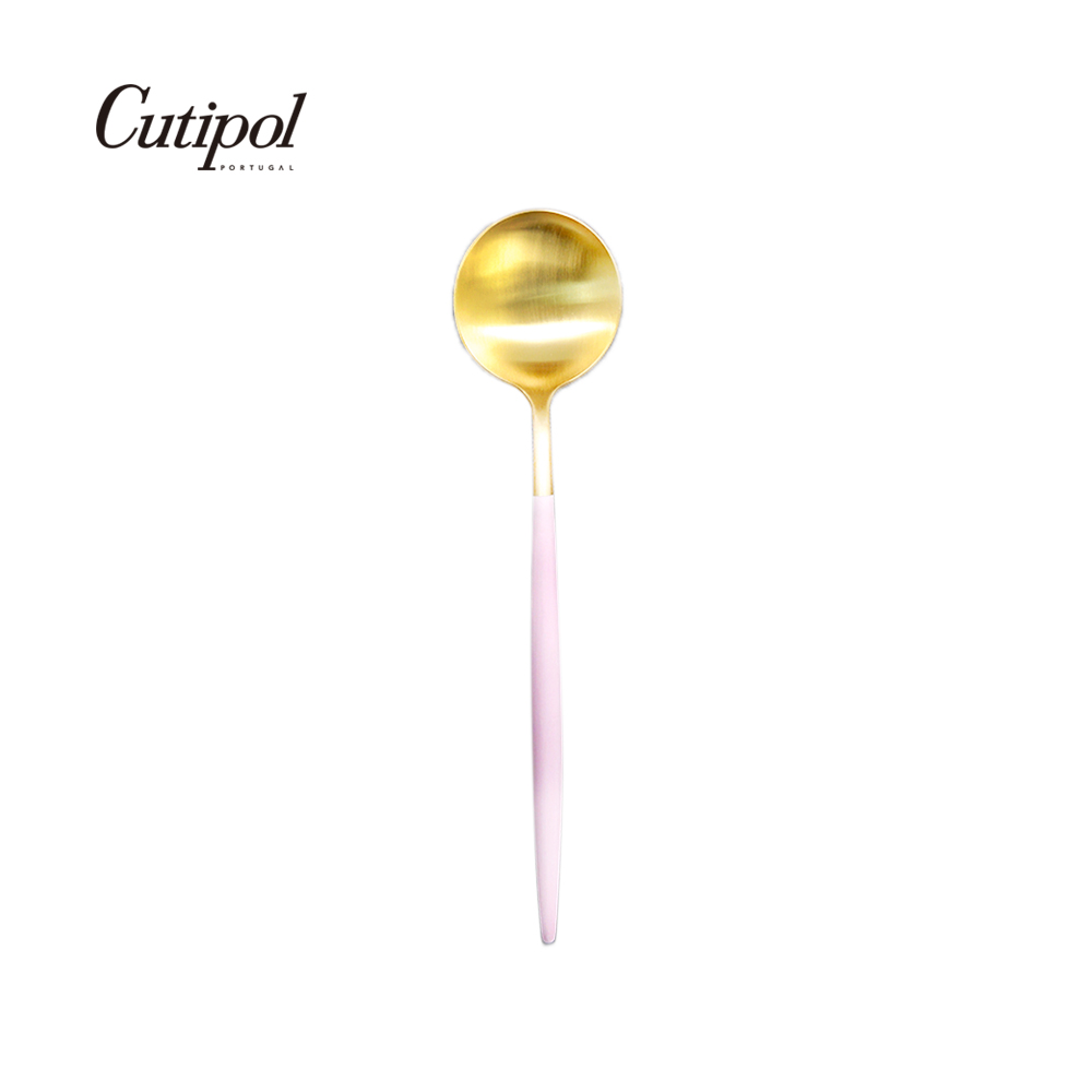 葡萄牙Cutipol-GOA系列-粉紅金霧面不銹鋼-18.5cm點心匙