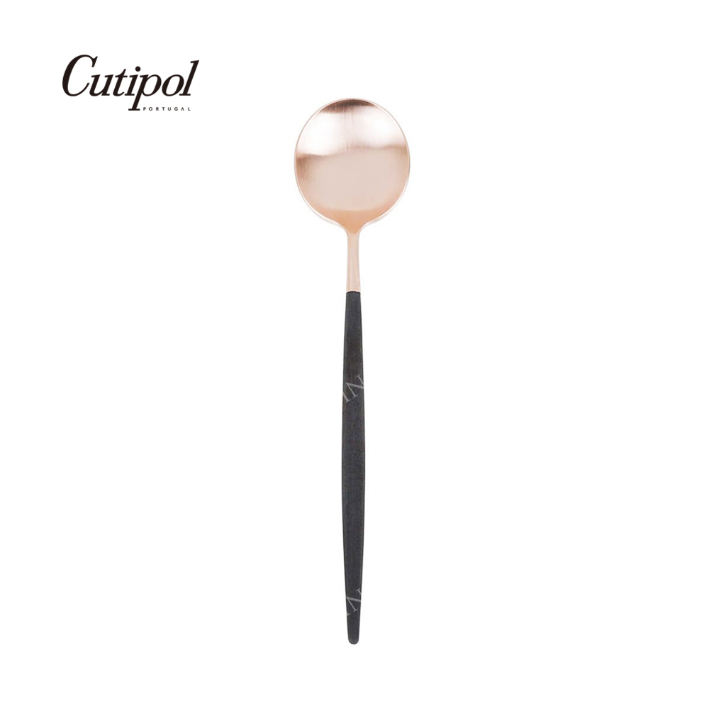 葡萄牙Cutipol GOA ROSE系列-黑玫瑰金霧面不銹鋼-21.5cm主餐匙
