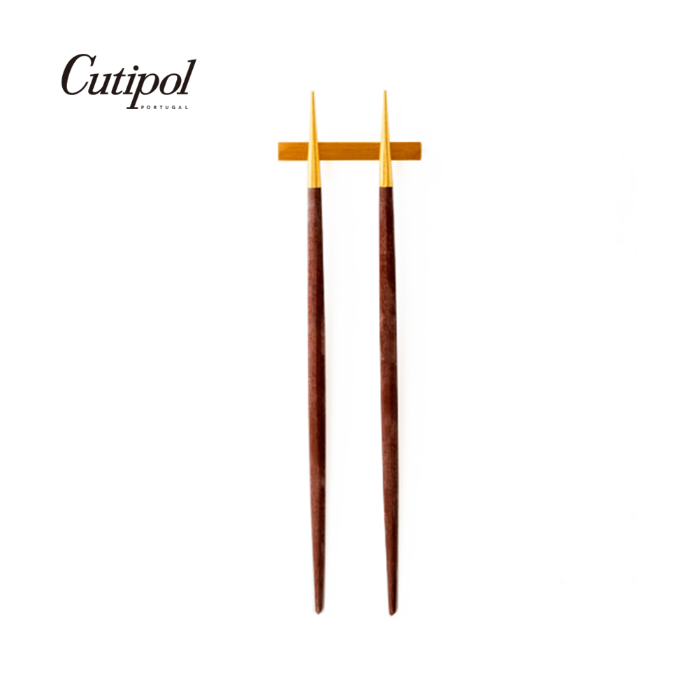 葡萄牙Cutipol-GOA系列-棕金霧面不銹鋼-22.5cm筷子組