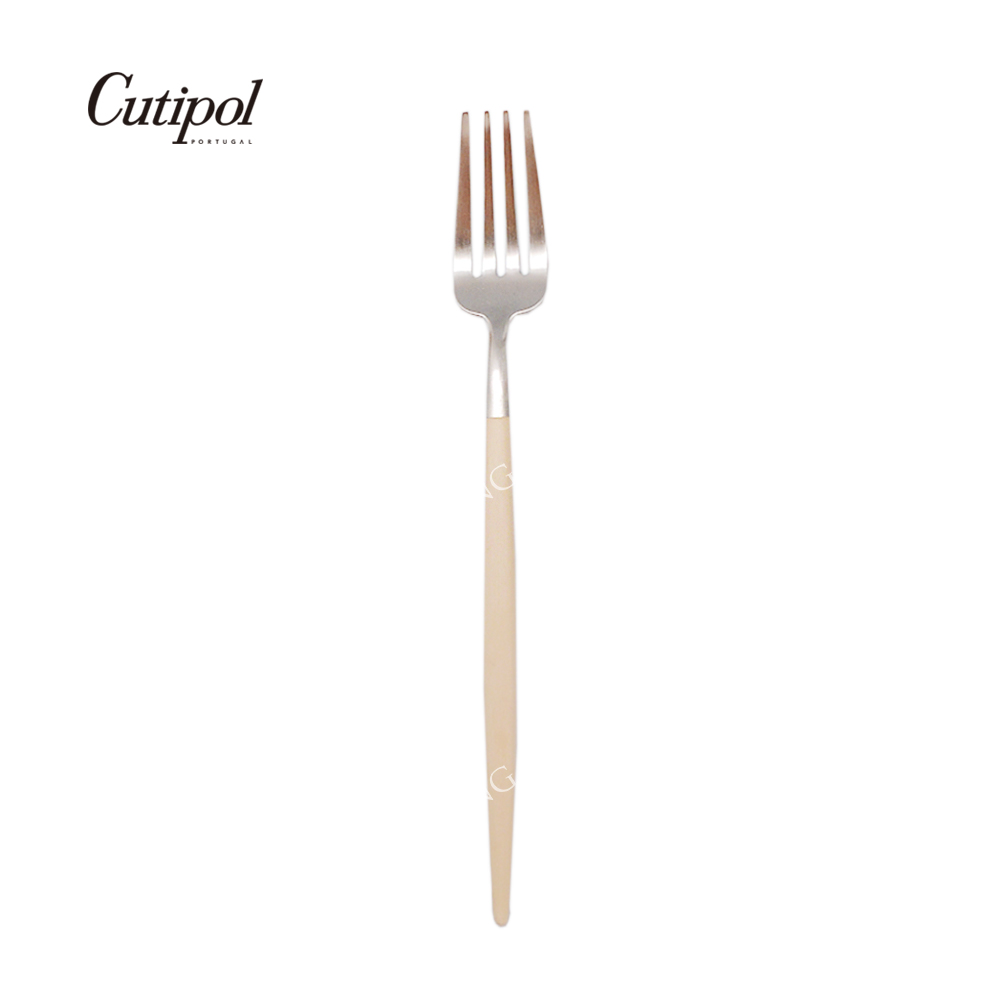 葡萄牙Cutipol GOA系列-奶茶色柄霧面不銹鋼-21.5cm主餐叉
