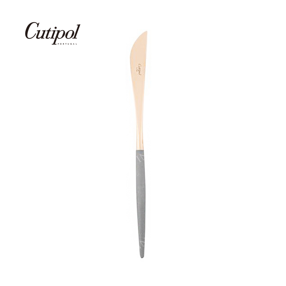 葡萄牙Cutipol GOA ROSE系列-灰玫瑰金霧面不銹鋼-21.5cm主餐刀
