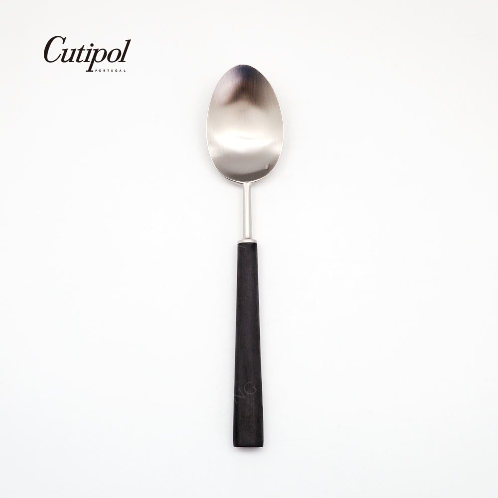 葡萄牙Cutipol-EBONY系列-黑柄霧面不鏽鋼-21cm主餐匙