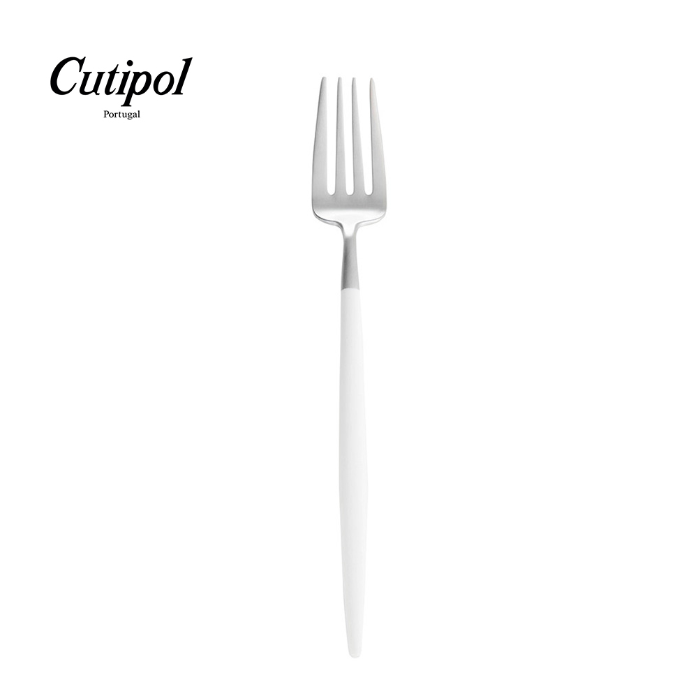 葡萄牙Cutipol-GOA系列-白柄霧面不銹鋼-21.5cm主餐叉