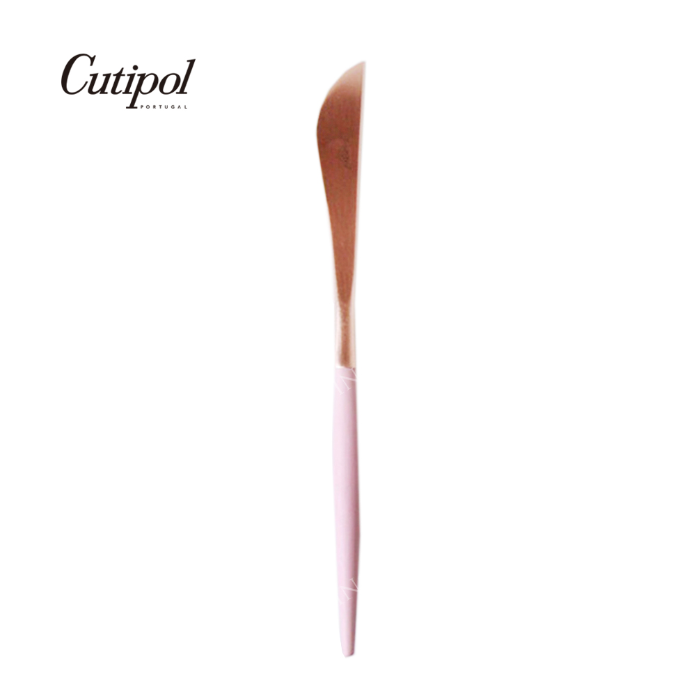 葡萄牙Cutipol GOA ROSE系列-粉玫瑰金霧面不銹鋼-21.5cm主餐刀