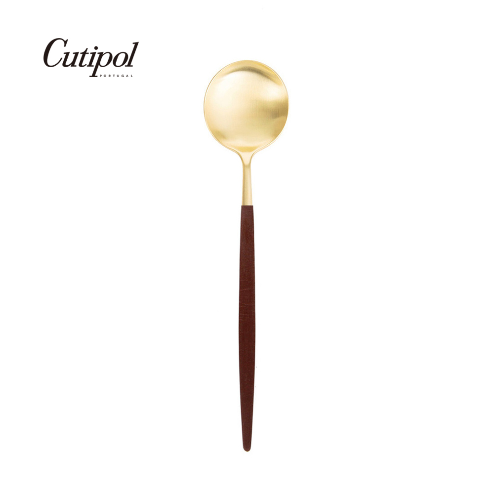 葡萄牙Cutipol-GOA系列-棕金霧面不銹鋼-18.5cm點心匙