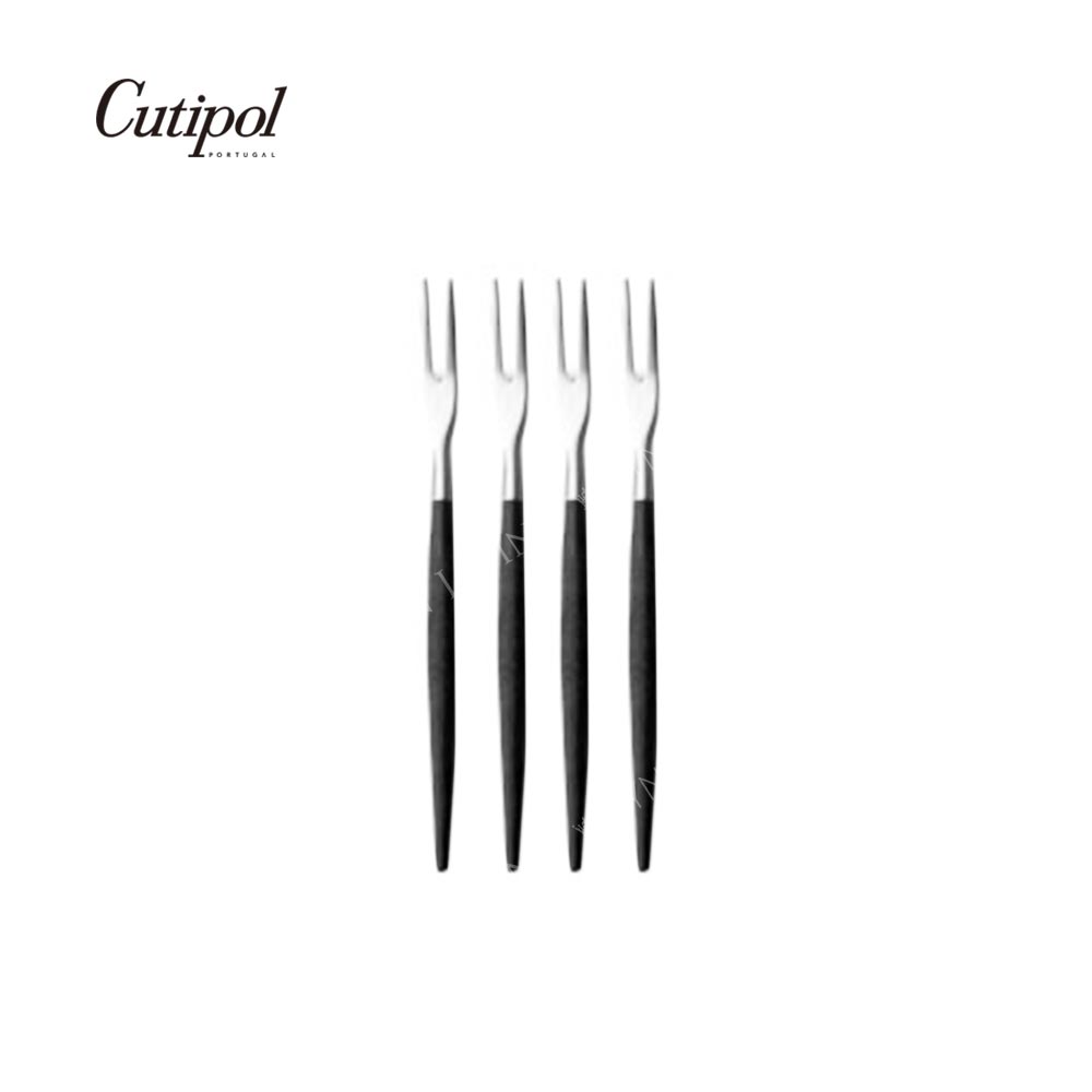 葡萄牙Cutipol-GOA系列-黑柄霧面不銹鋼-11.5cm水果小叉四入組