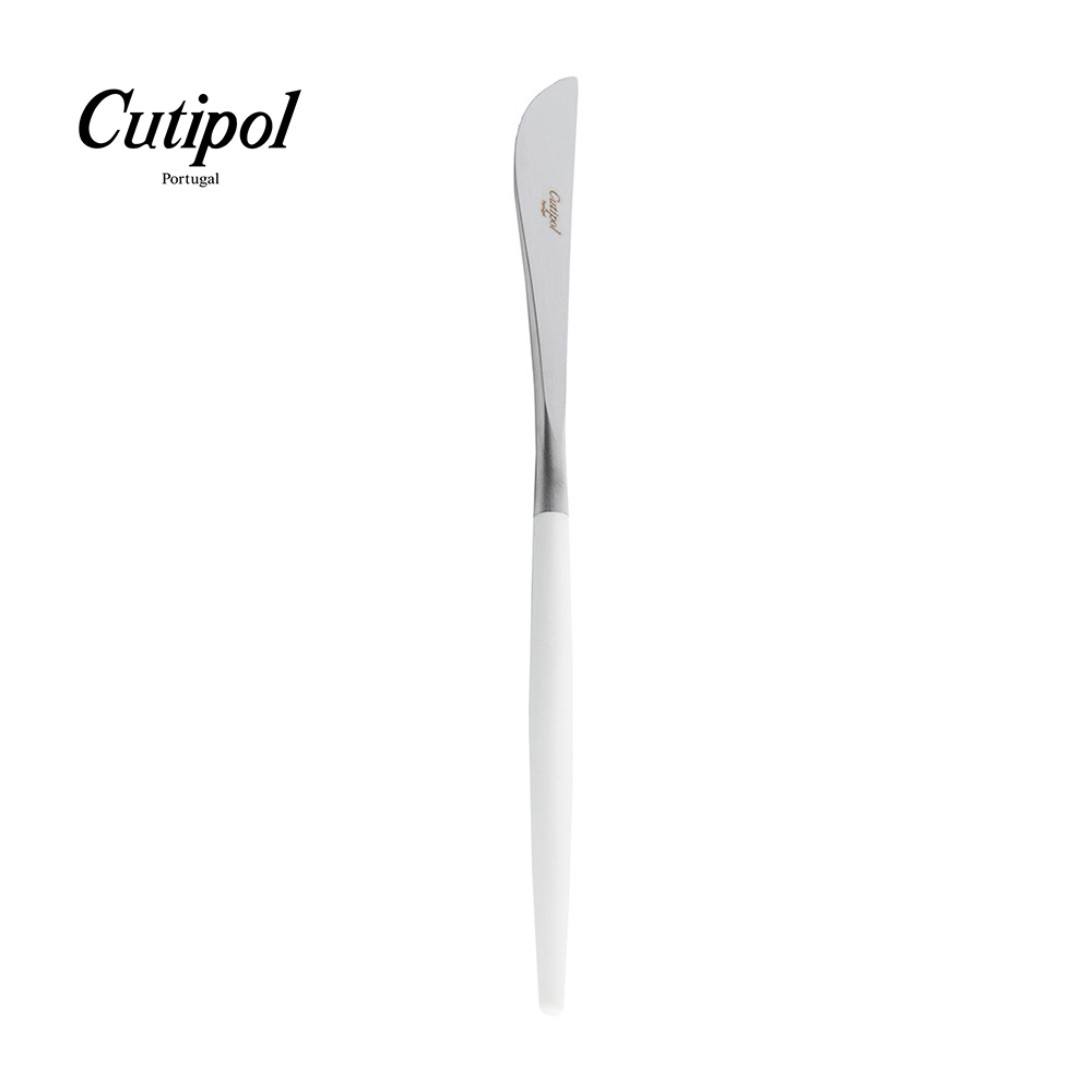 葡萄牙Cutipol-GOA系列-白柄霧面不銹鋼-21.5cm主餐刀