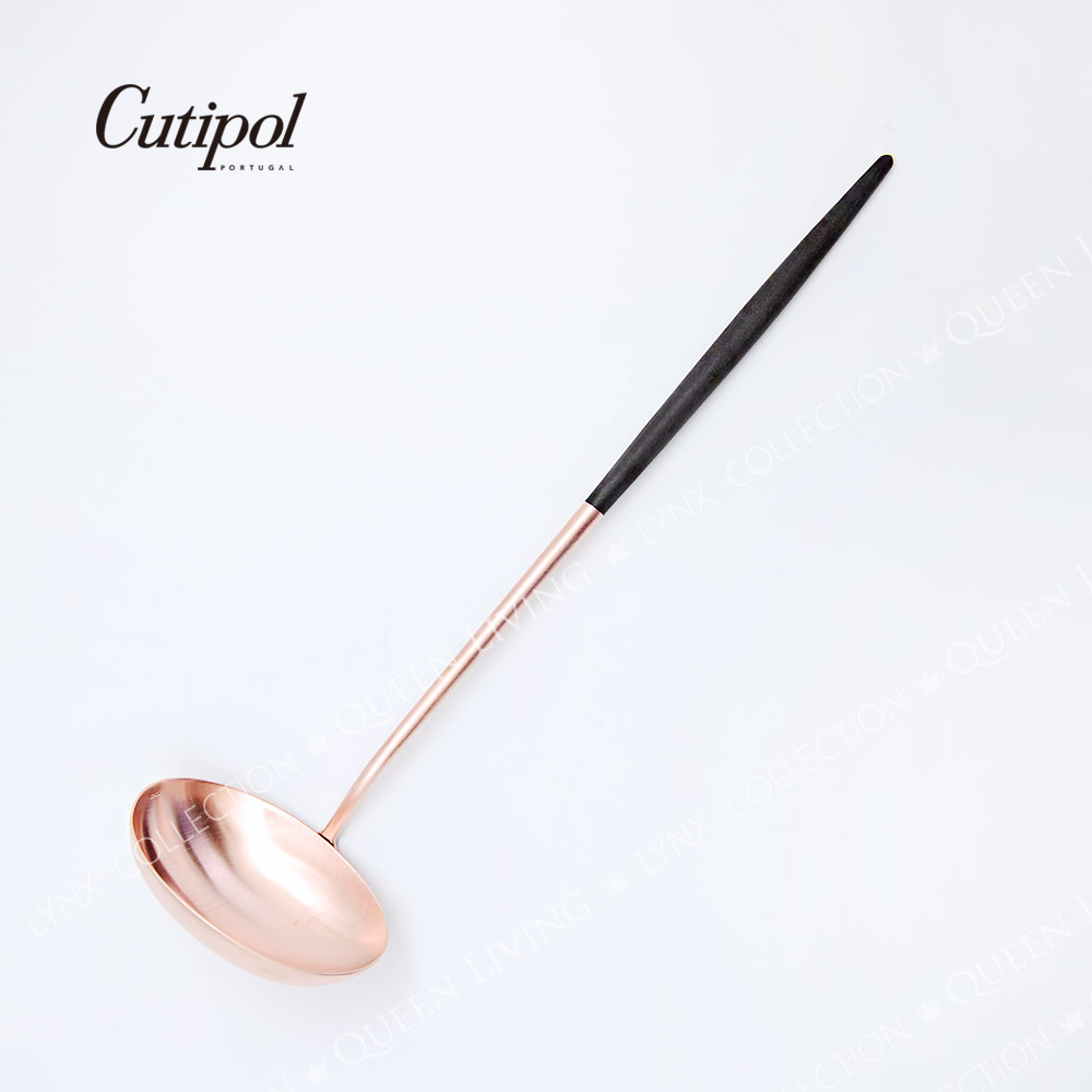 葡萄牙Cutipol GOA ROSE系列-黑玫瑰金霧面不銹鋼-29.5cm大湯勺