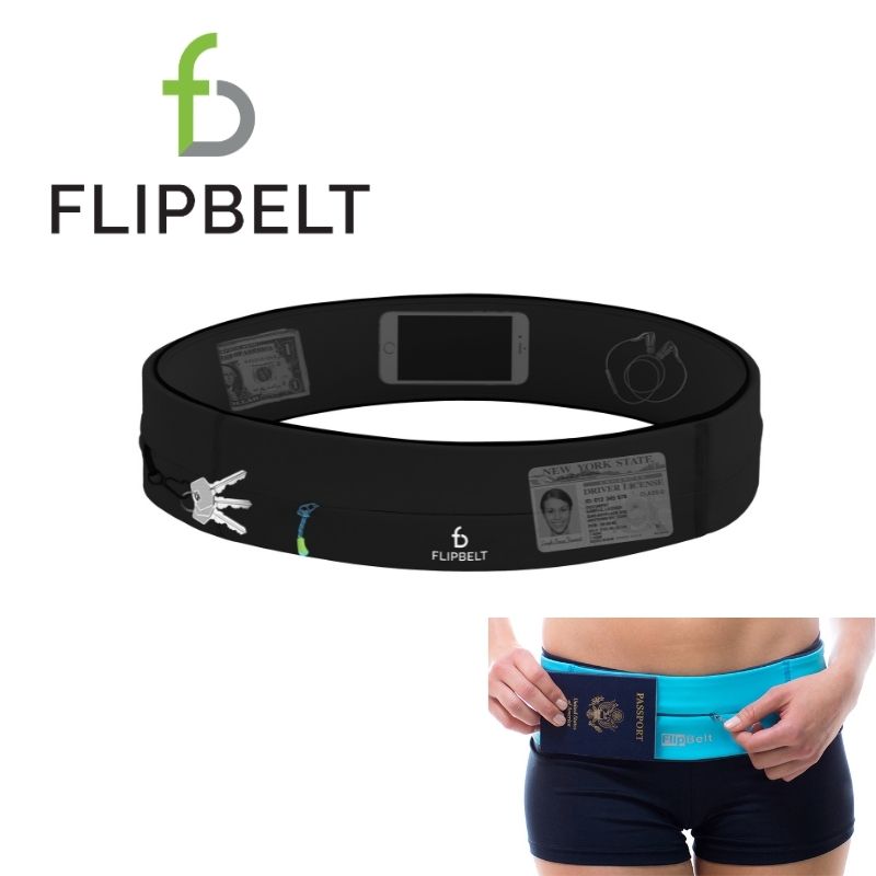 美國 FlipBelt 飛力跑運動腰帶拉鍊版(黑色)