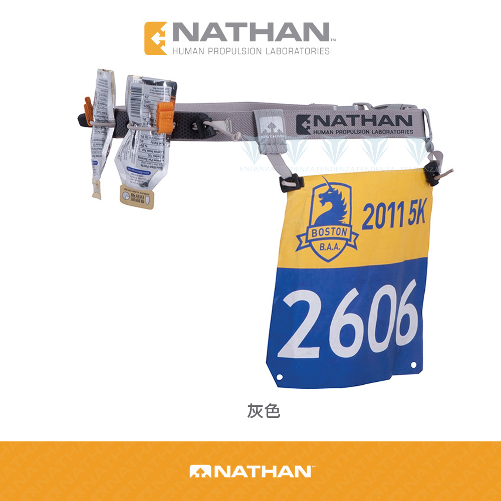 【美國 NATHAN】號碼補給帶(穿式) - 灰