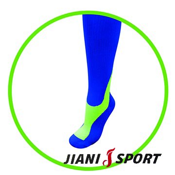 [JIANI SPORT協會指定COOLMAX MST檢驗款專業慢跑襪/JS03/寶藍螢光黃/登山/慢跑/超馬/自行車/三鐵/球類