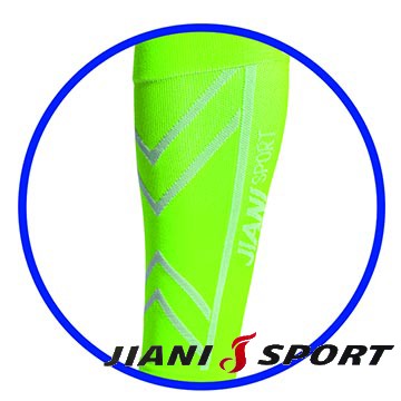 [JIANI SPORT協會指定MST檢驗款/運動壓力小腿套/JS11/螢光綠/登山/慢跑/超馬/自行車/三鐵/球類/運動