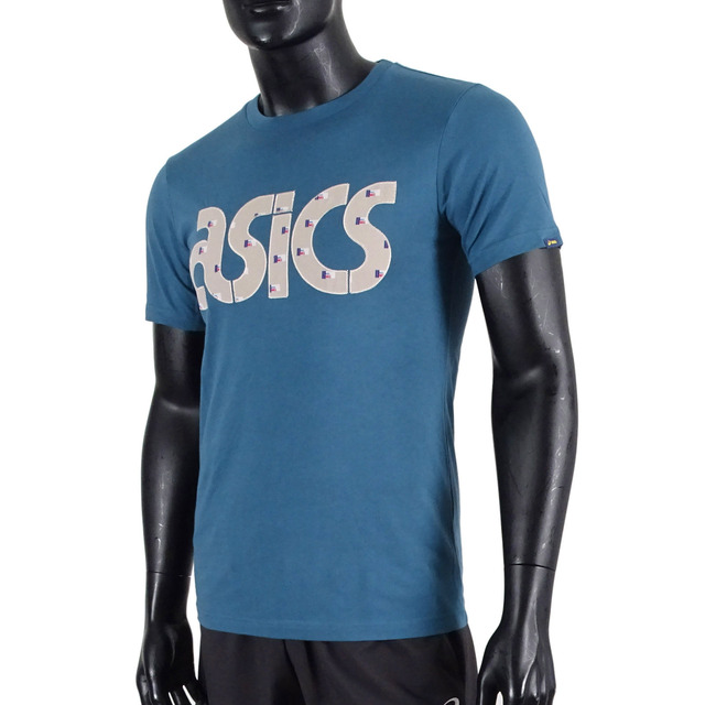 Asics Shirts [2191A333-401 男 短袖 復古 LOGO 上衣 T恤 休閒 藍