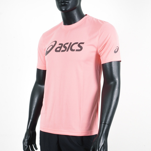 Asics [K31415-15 男 短袖上衣 T恤 基本款 大LOGO 運動 健身 訓練 排汗 抗UV 亞瑟士 粉紅