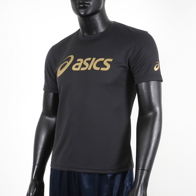 Asics [K31415-90A 男 短袖 上衣 T恤 基本款 運動 健身 訓練 透氣 排汗 抗UV 黑金