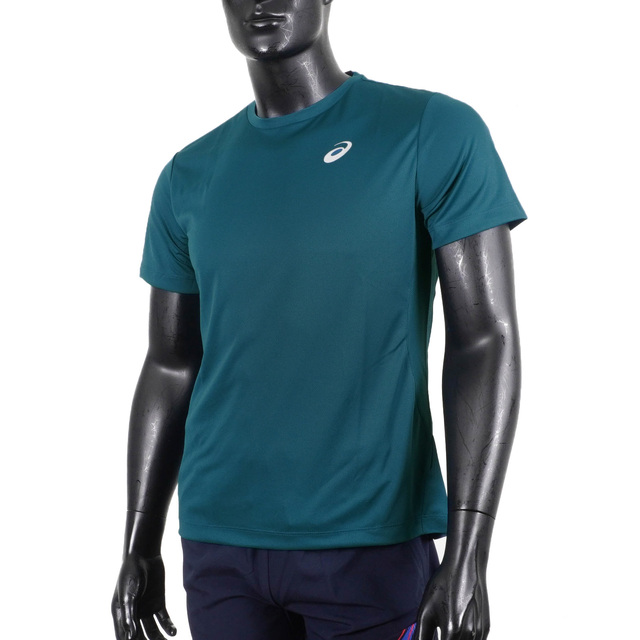 Asics [2031E355-400 男 短袖 上衣 運動 訓練 慢跑 吸濕 快乾 柔軟 舒適 亞瑟士 藍綠