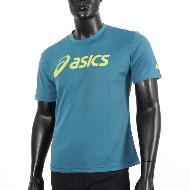Asics [2033B666-401 T恤 短袖 吸濕快乾 透氣舒適 輕量柔軟 藍綠