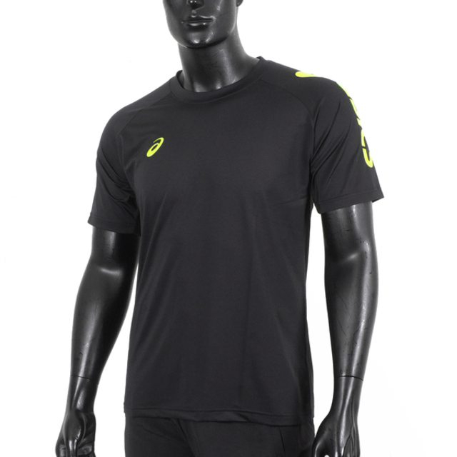 Asics [K12047-001 男女 短袖 上衣 T恤 運動 慢跑 訓練 反光 吸濕 快乾 舒適 亞瑟士 黑