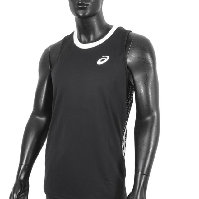 Asics [2063A364-001 男 籃球背心 球衣 運動 比賽 吸濕 快乾 透氣 輕量 短袖 亞瑟士 黑白
