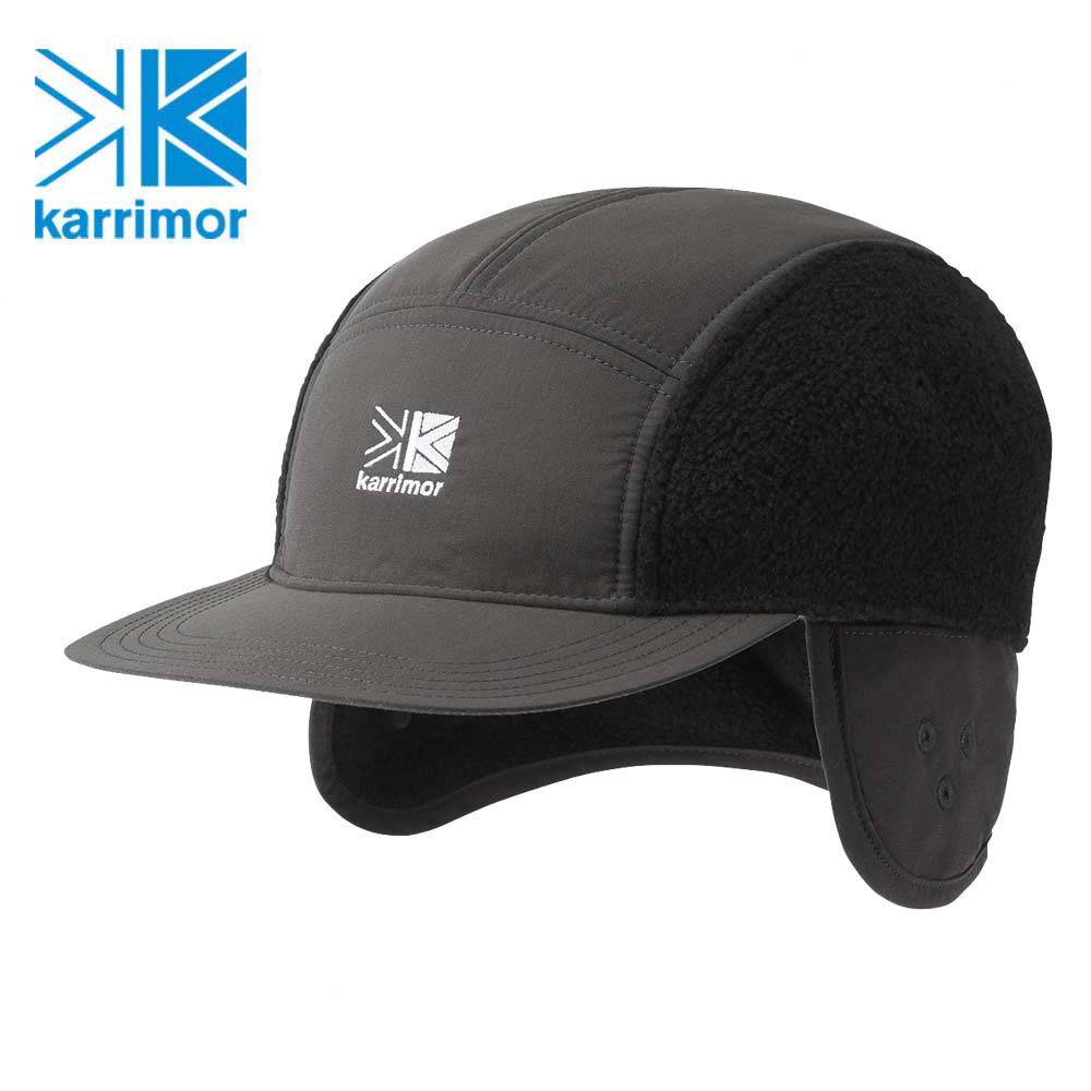 【Karrimor】日本版 原廠貨 中性 fleece cap 保暖短版遮耳帽/運動/生活/旅行 黑