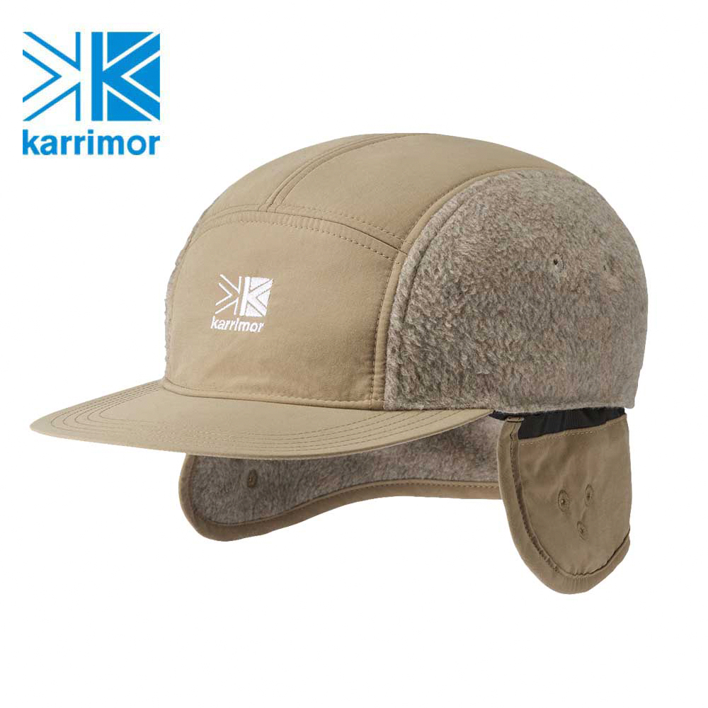 【Karrimor】日本版 原廠貨 中性 fleece cap 保暖短版遮耳帽/運動/生活/旅行 米黃