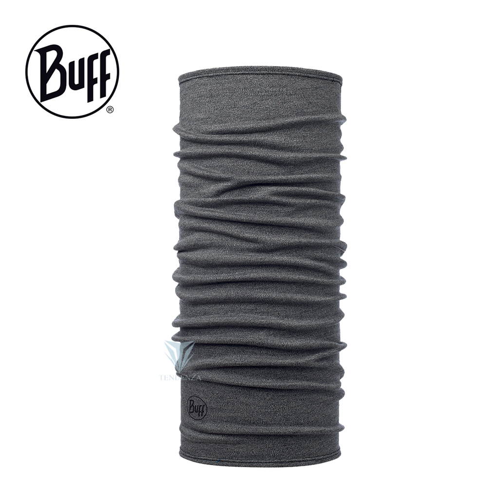 BUFF BF113022 知性灰 美麗諾羊毛素色頭巾-保暖